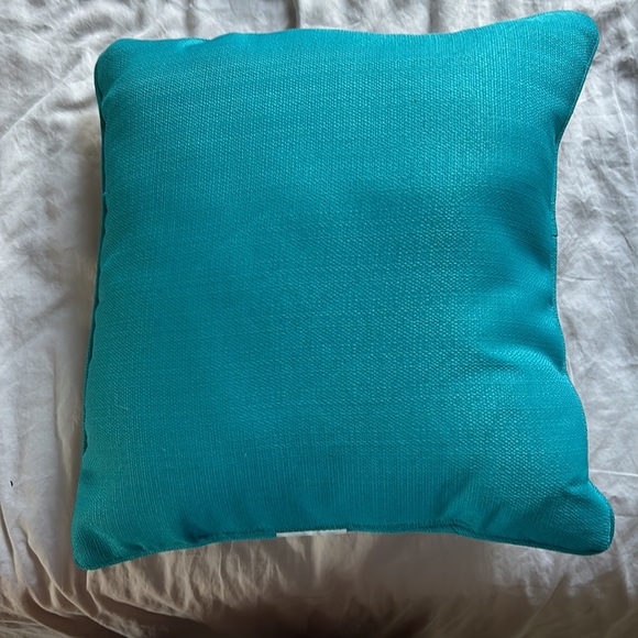 A quote pillow with blue on the back - Picture 2 of 2